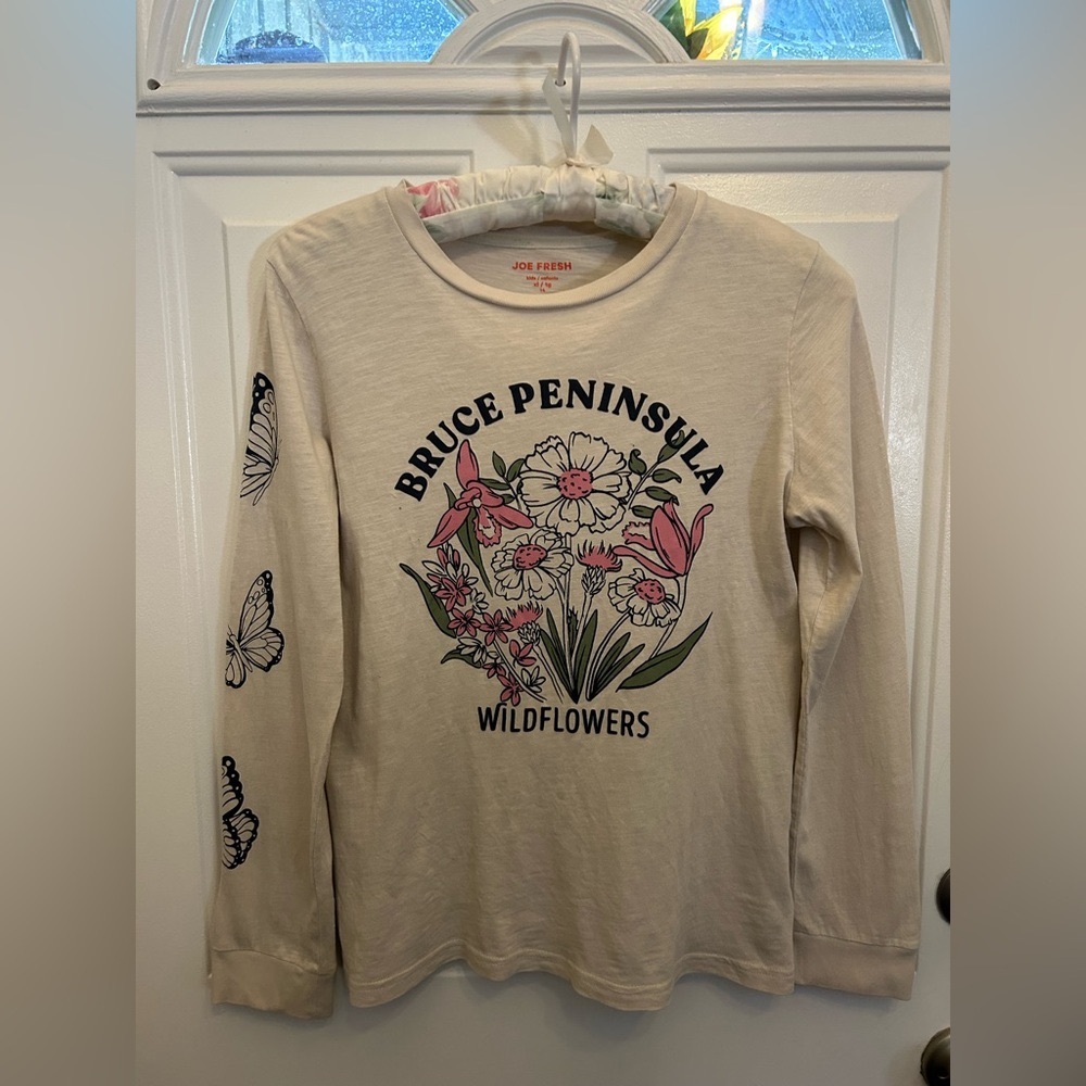 4/$20🌷Bruce Peninsula Wildflowers & 🦋 Long Sleeve by Joe Fresh~ Kids XL